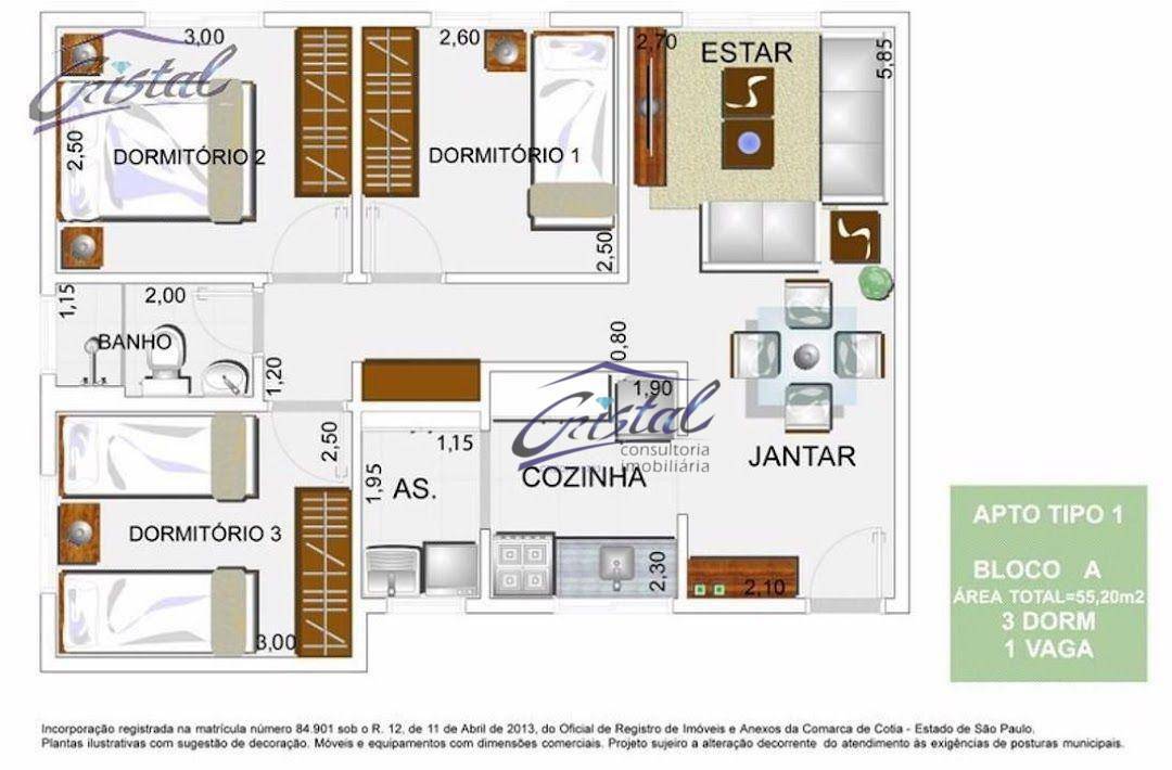 Apartamento à venda com 3 quartos, 55m² - Foto 6