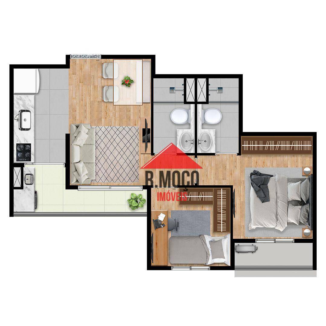 Apartamento à venda com 2 quartos, 45m² - Foto 9