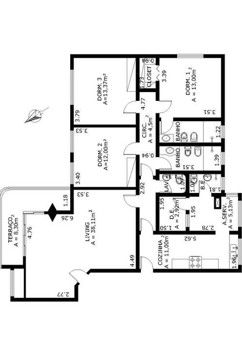 Apartamento à venda com 4 quartos, 138m² - Foto 3