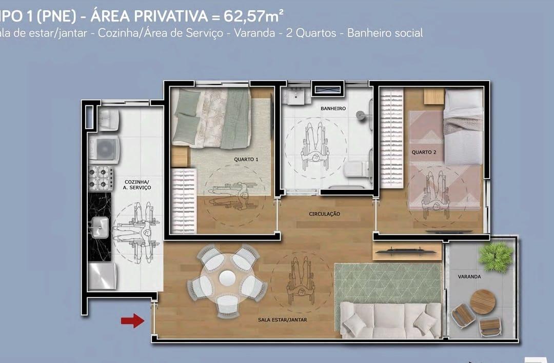 Apartamento à venda com 2 quartos, 56m² - Foto 7