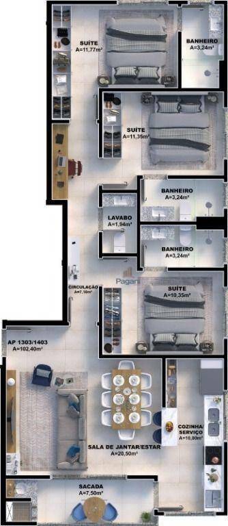 Apartamento à venda com 2 quartos, 76m² - Foto 10