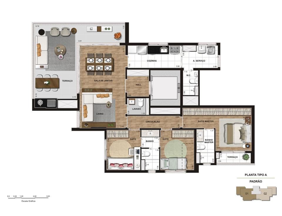 Apartamento à venda com 3 quartos, 122m² - Foto 9