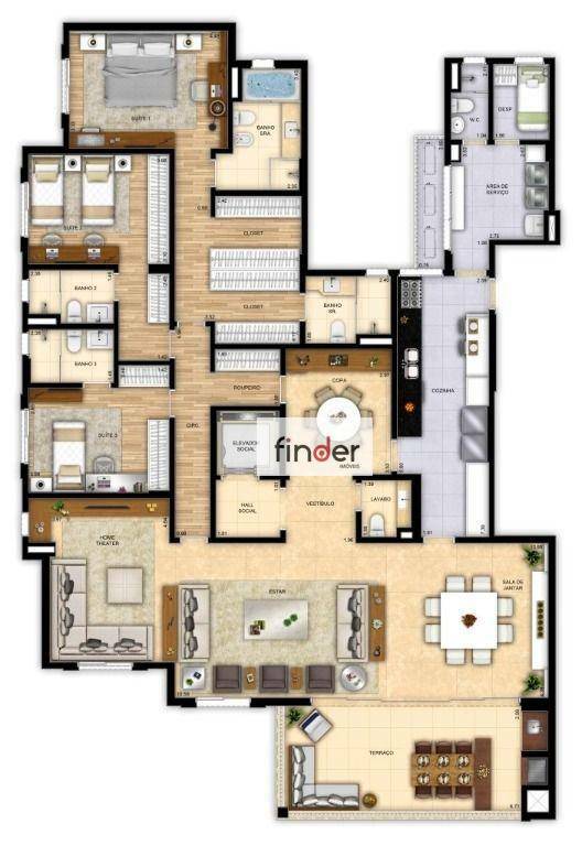 Apartamento à venda com 3 quartos, 267m² - Foto 45