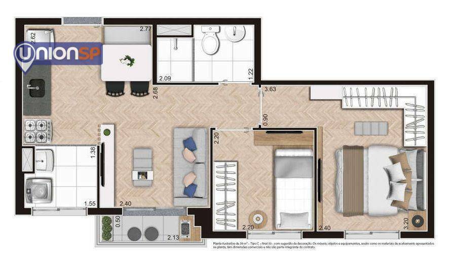 Apartamento à venda com 2 quartos, 38m² - Foto 26