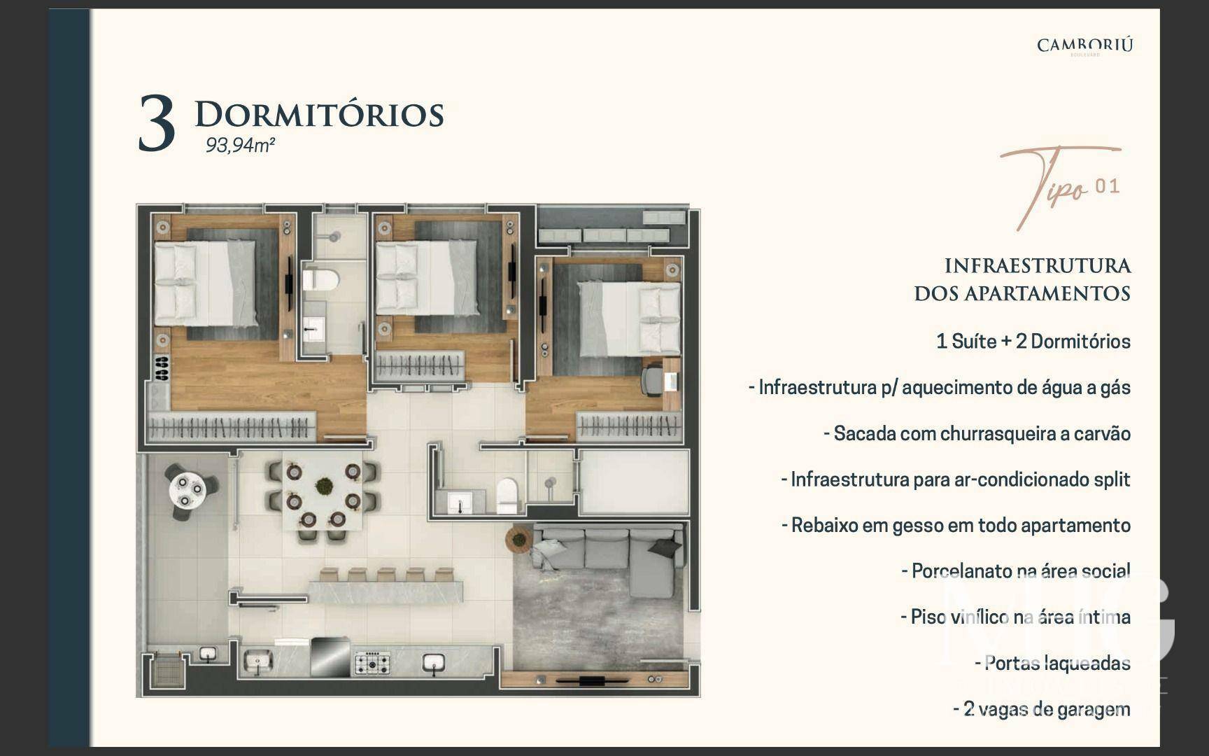 Apartamento à venda com 3 quartos, 93m² - Foto 2