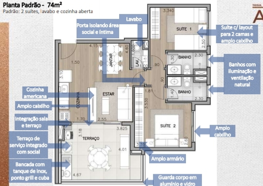 Apartamento à venda com 2 quartos, 74m² - Foto 14