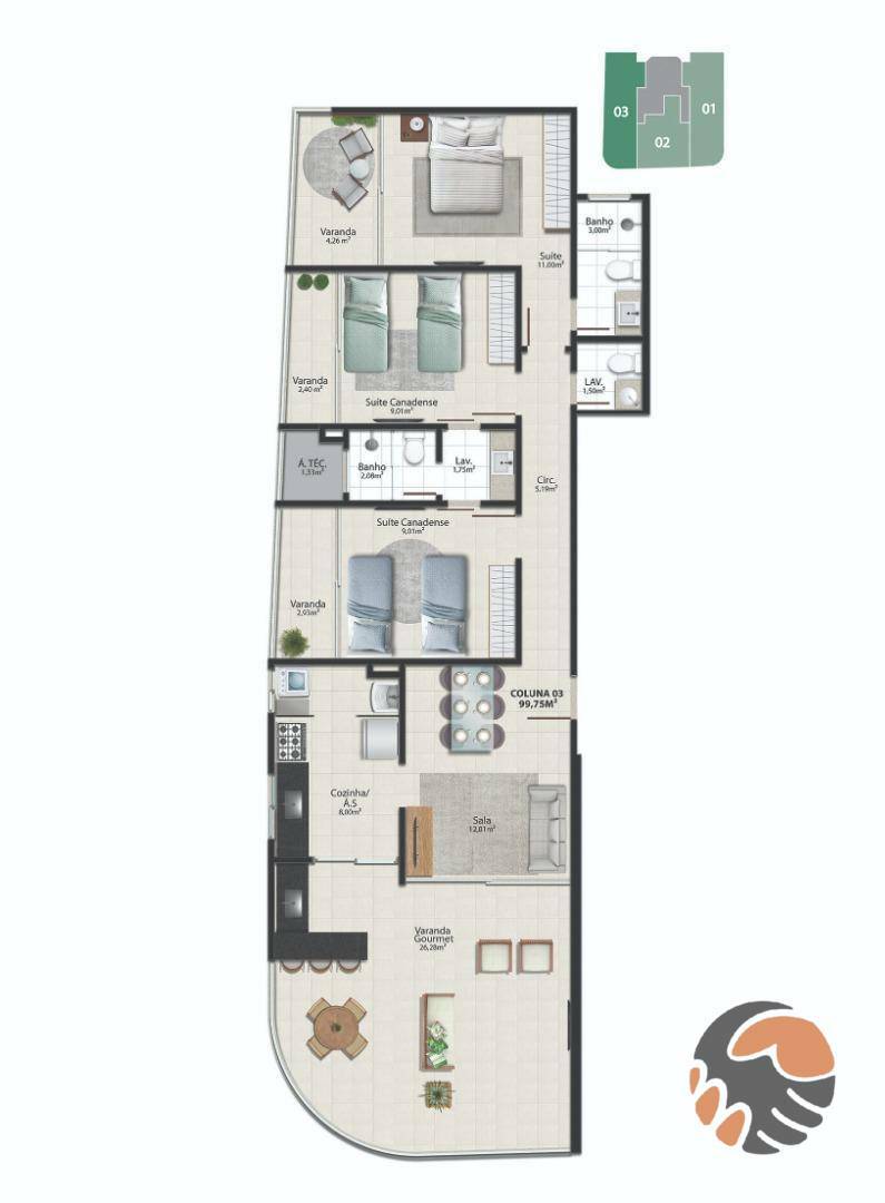 Apartamento à venda com 2 quartos, 72m² - Foto 44