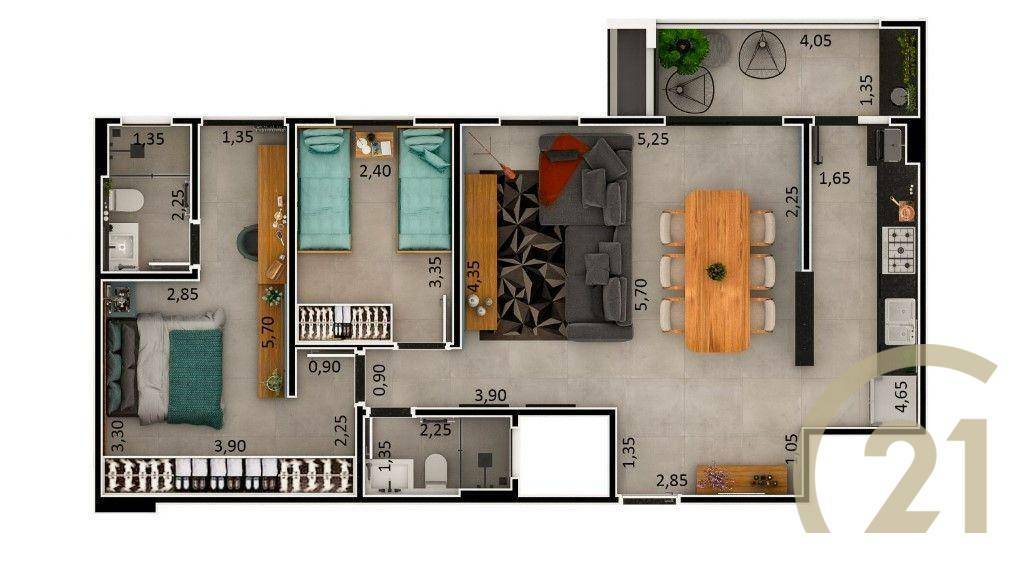 Apartamento à venda com 2 quartos, 80m² - Foto 5