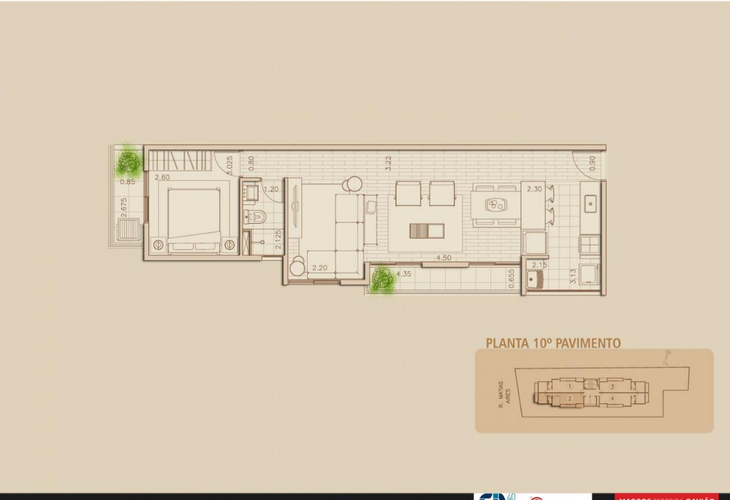 Apartamento à venda com 1 quarto, 43m² - Foto 2