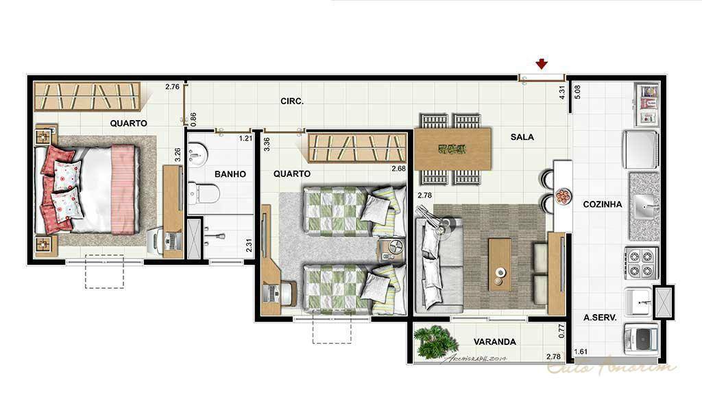Apartamento para alugar com 2 quartos, 52m² - Foto 22