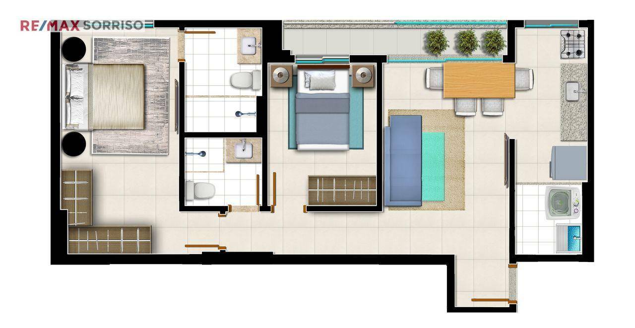 Apartamento à venda com 2 quartos, 63m² - Foto 1