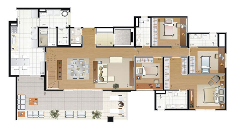 Apartamento à venda com 4 quartos, 192m² - Foto 6