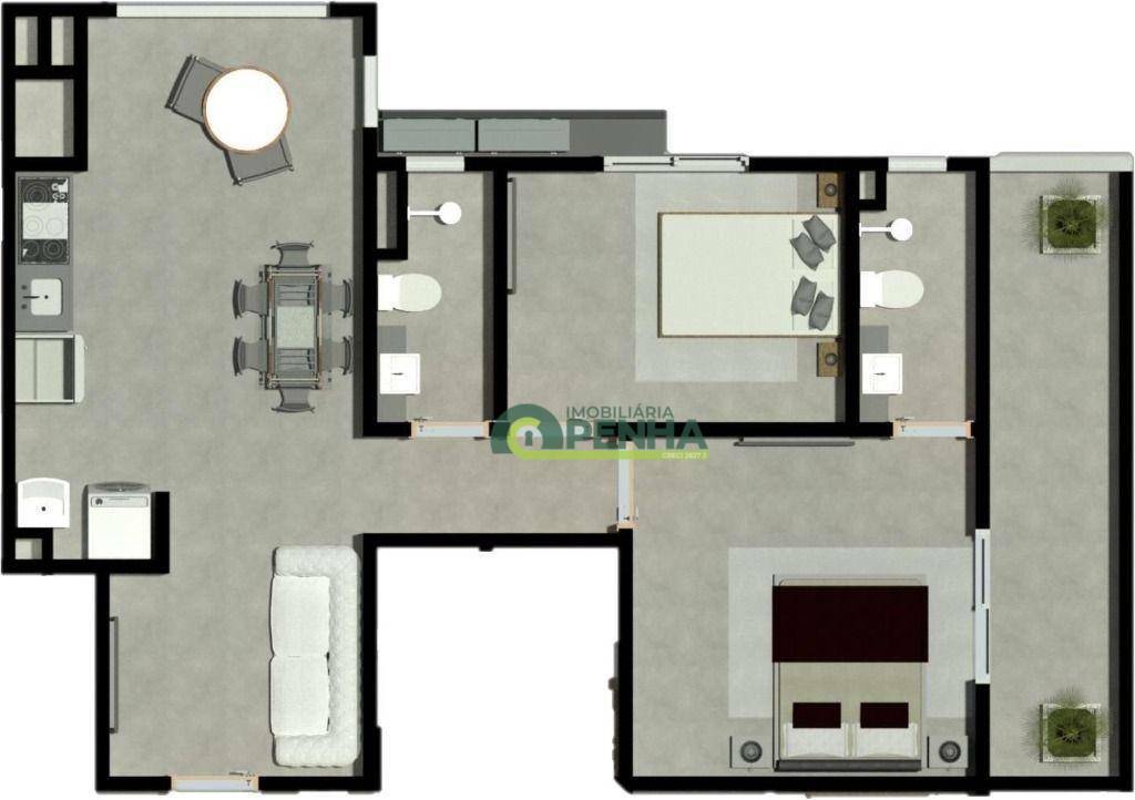 Apartamento à venda com 2 quartos, 64m² - Foto 2