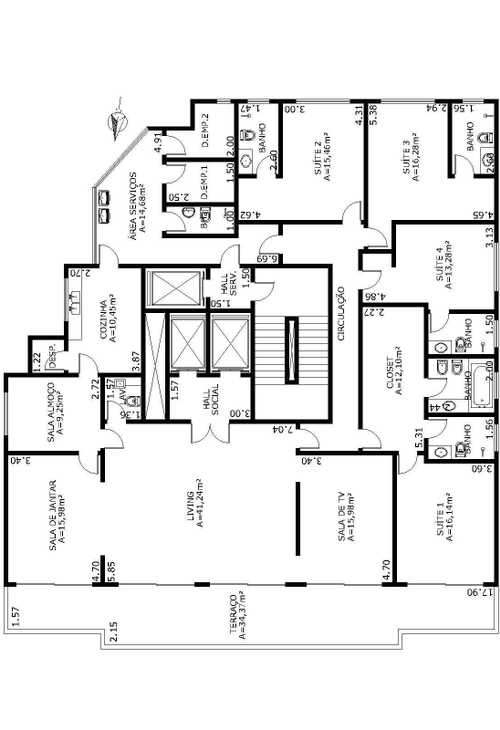 Apartamento à venda com 4 quartos, 560m² - Foto 2