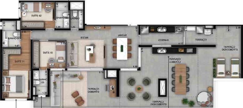 Apartamento à venda com 3 quartos, 120m² - Foto 3