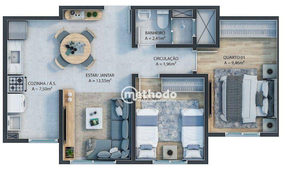 Apartamento à venda com 2 quartos, 46m² - Foto 13