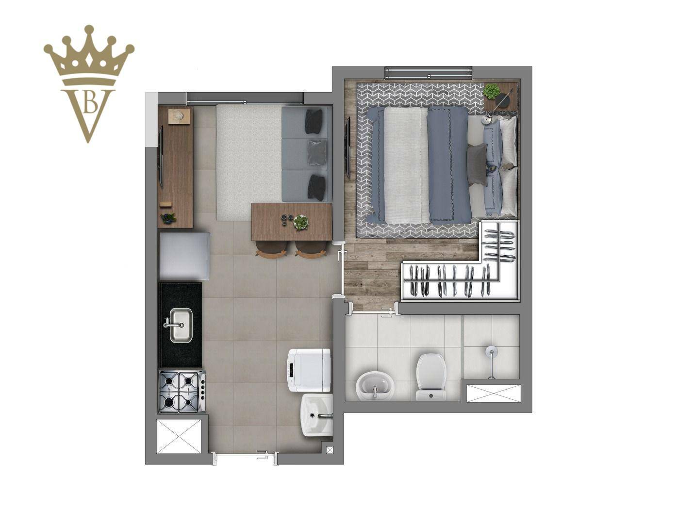 Apartamento à venda com 1 quarto, 24m² - Foto 9