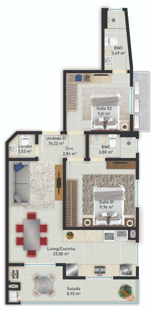 Apartamento à venda com 2 quartos, 92m² - Foto 10