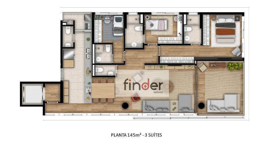 Apartamento à venda com 3 quartos, 145m² - Foto 11