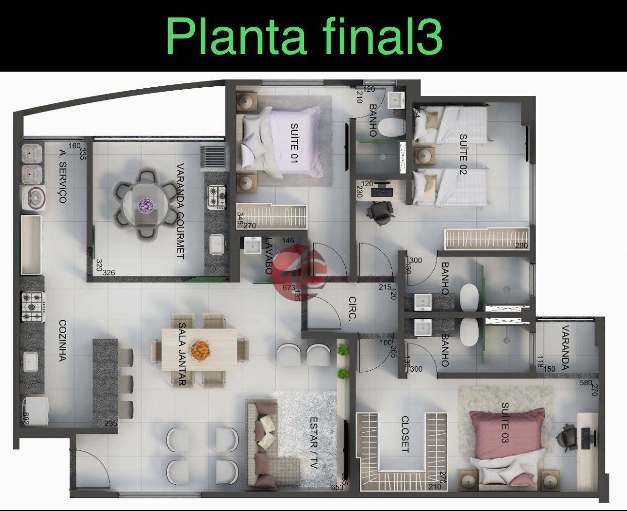 Apartamento à venda com 3 quartos, 119m² - Foto 13