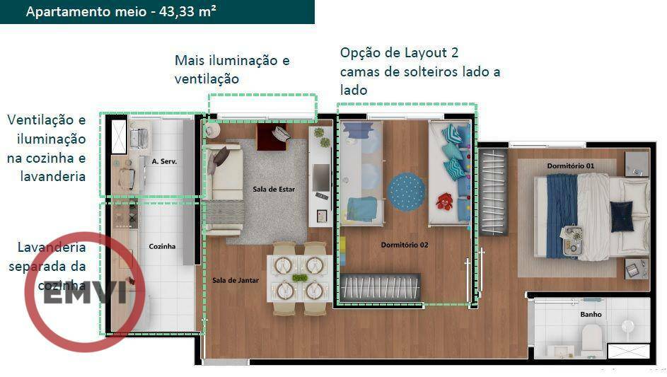 Apartamento à venda com 2 quartos, 42m² - Foto 17