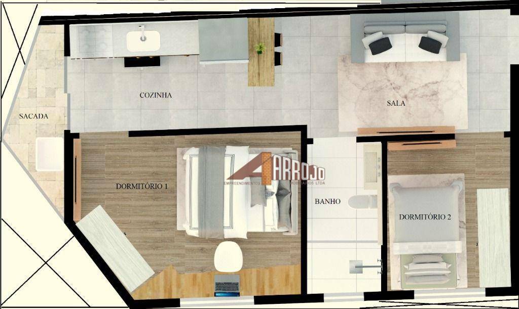 Apartamento à venda com 2 quartos, 34m² - Foto 6