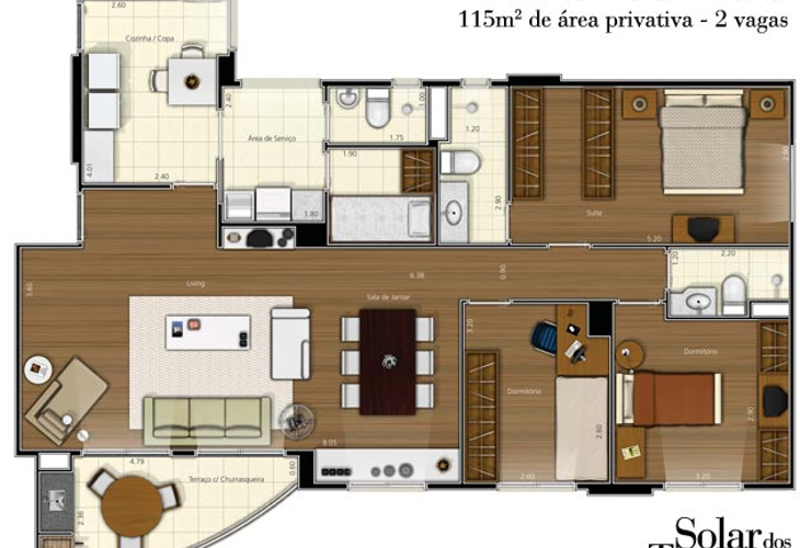 Apartamento à venda com 3 quartos, 116m² - Foto 6