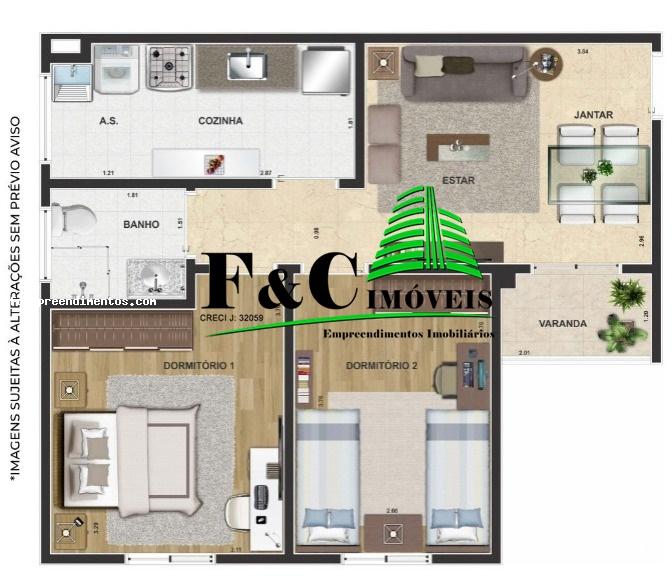 Apartamento à venda com 2 quartos, 53m² - Foto 9