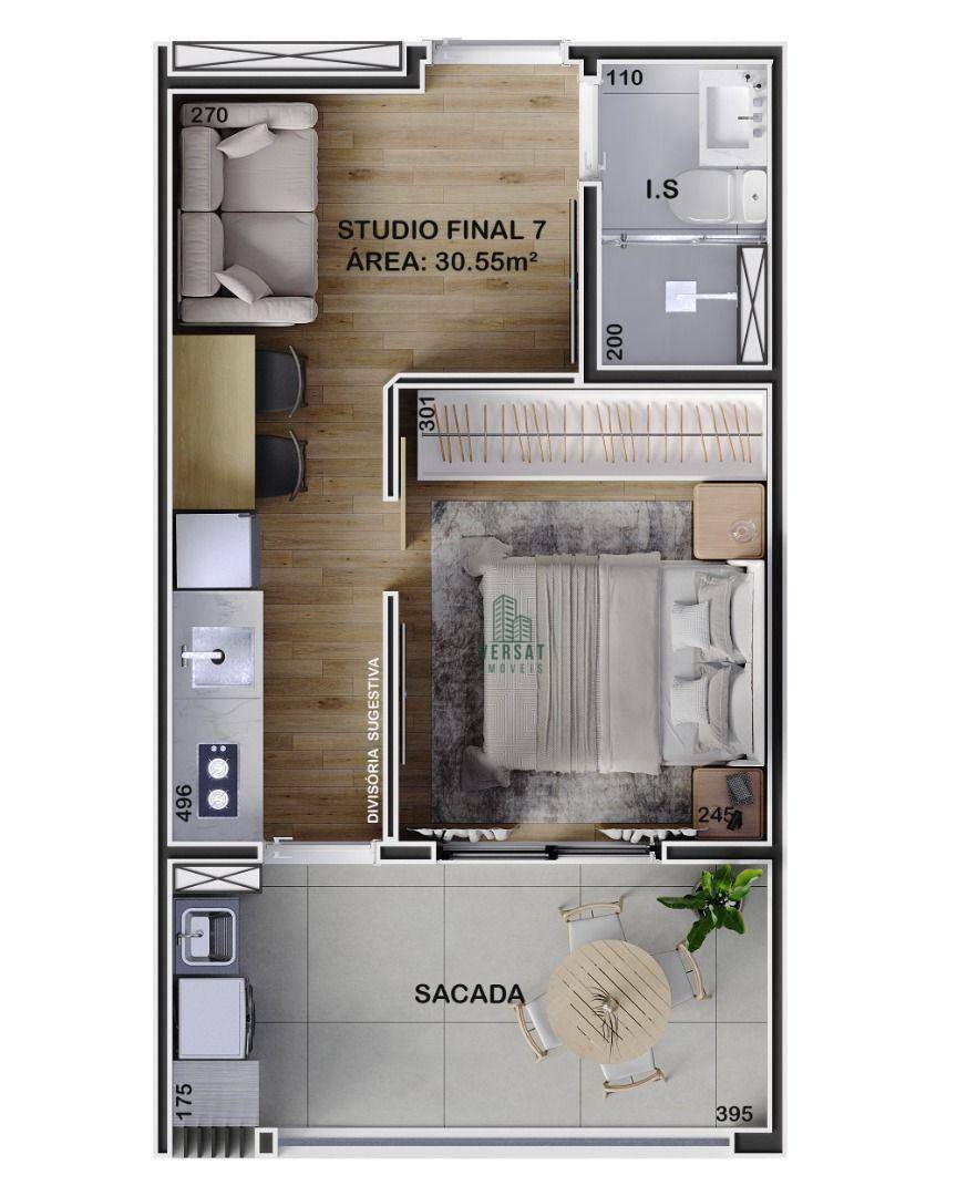 Apartamento à venda com 1 quarto, 30m² - Foto 3