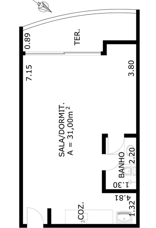 Apartamento à venda com 1 quarto, 45m² - Foto 6