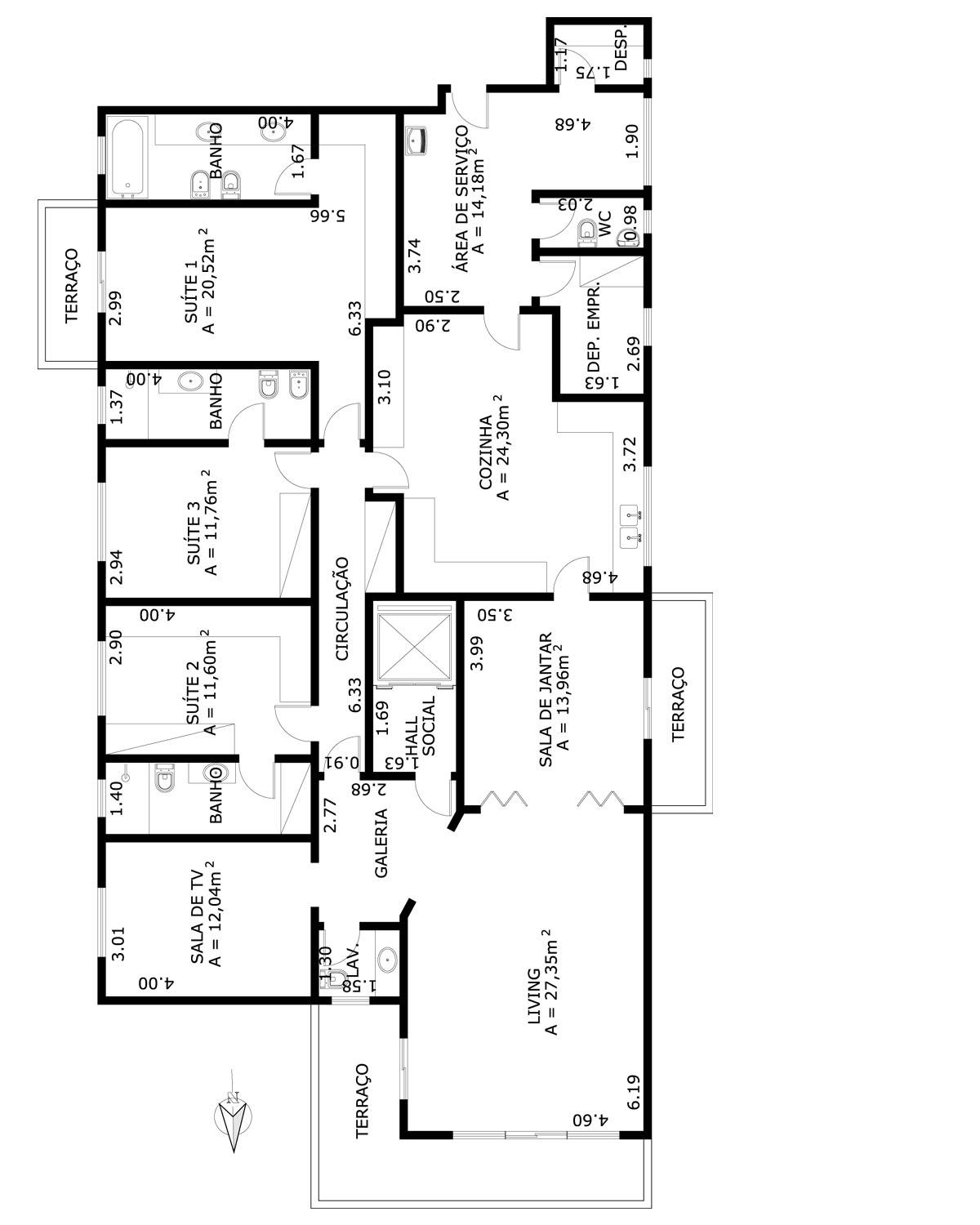 Apartamento à venda com 4 quartos, 224m² - Foto 3