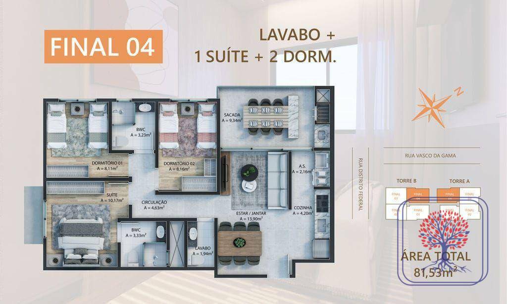 Apartamento à venda com 3 quartos, 80m² - Foto 14