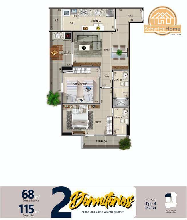 Apartamento à venda com 2 quartos, 68m² - Foto 6