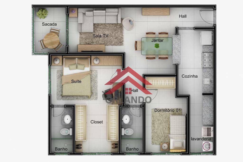 Apartamento à venda com 2 quartos, 70m² - Foto 9