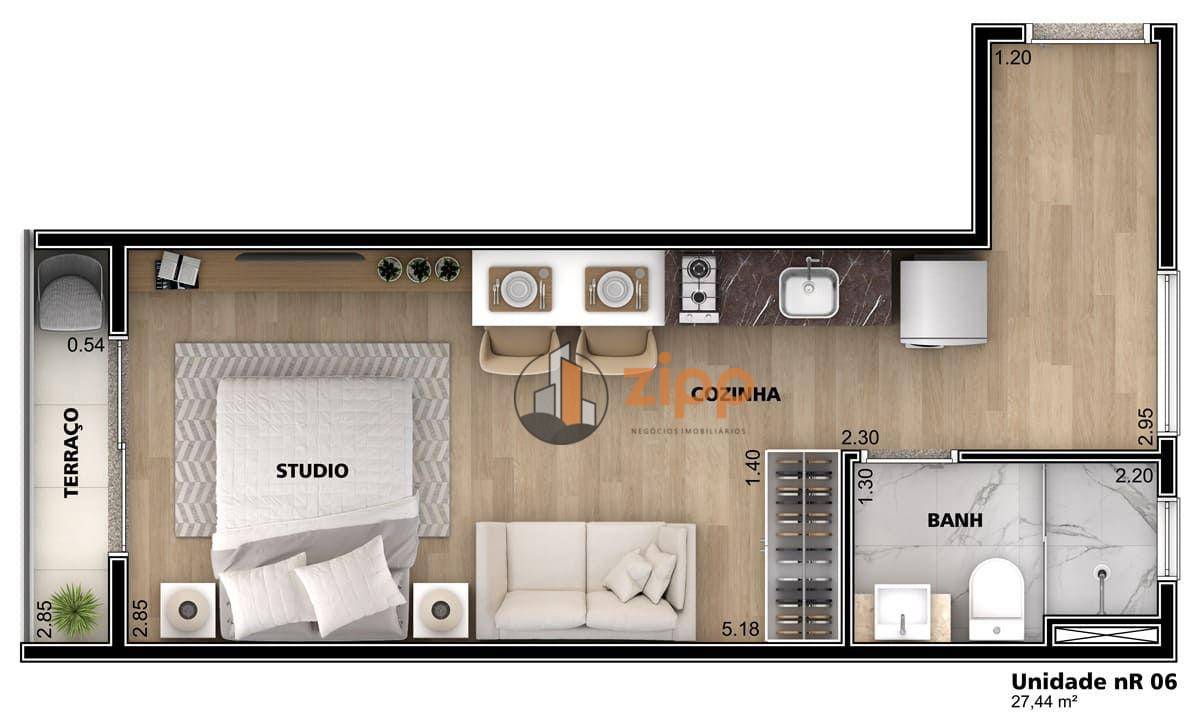 Kitnet e Studio à venda com 1 quarto, 24m² - Foto 5