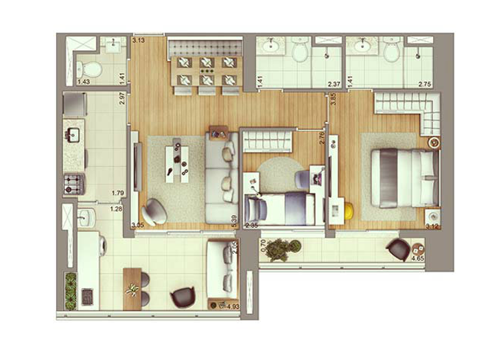 Apartamento à venda com 1 quarto, 53m² - Foto 8