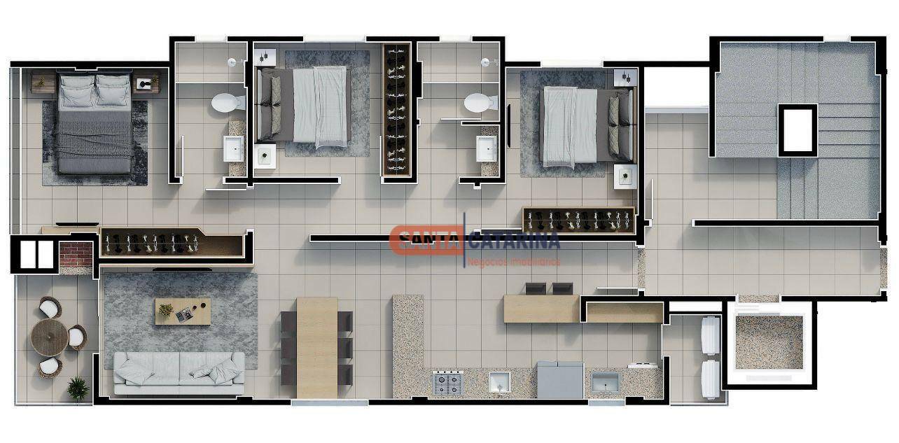 Apartamento à venda com 2 quartos, 79m² - Foto 2