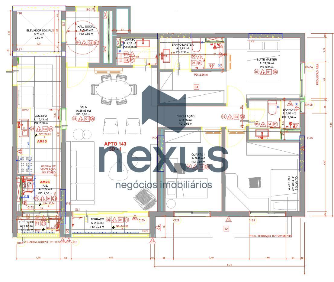 Apartamento à venda com 3 quartos, 106m² - Foto 2