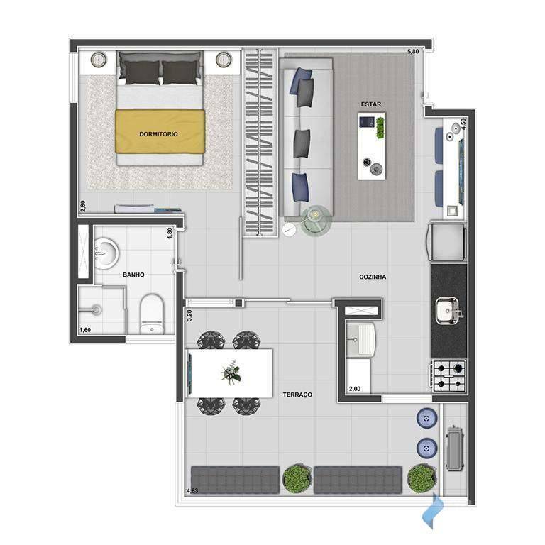 Apartamento para alugar com 1 quarto, 52m² - Foto 45