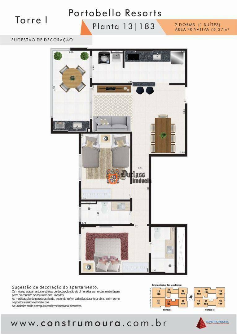 Apartamento à venda com 2 quartos, 76m² - Foto 2