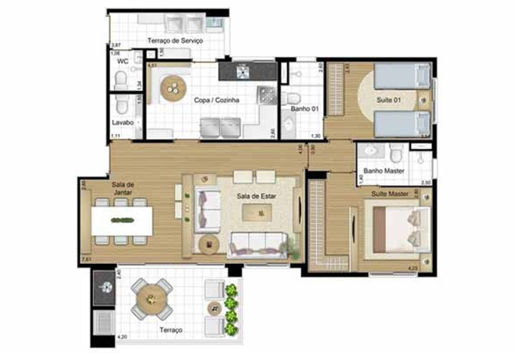 Apartamento à venda com 2 quartos, 107m² - Foto 9