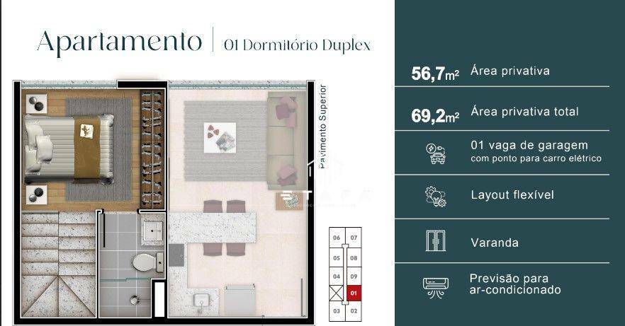 Apartamento à venda com 1 quarto, 45m² - Foto 12
