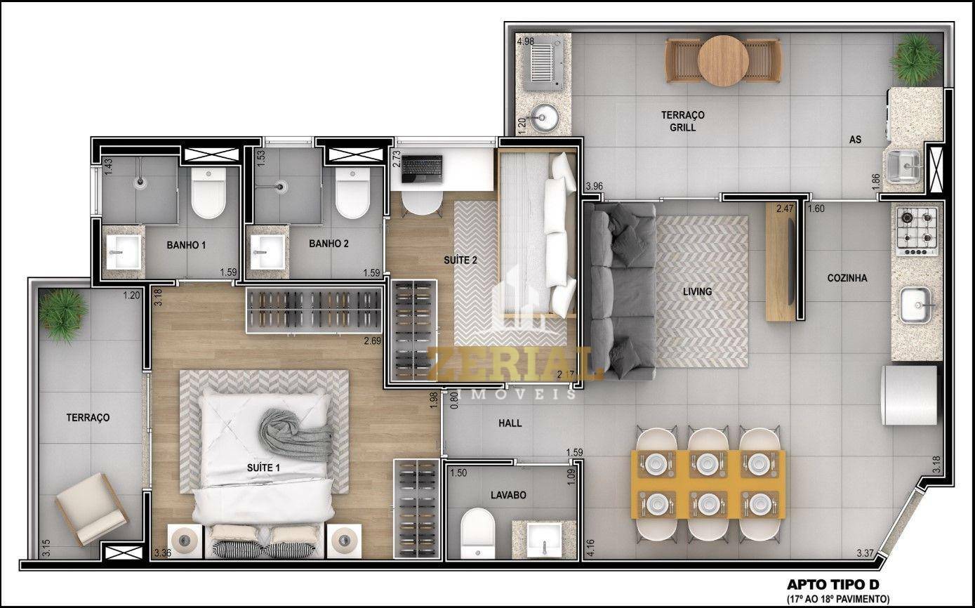 Apartamento à venda com 2 quartos, 54m² - Foto 1