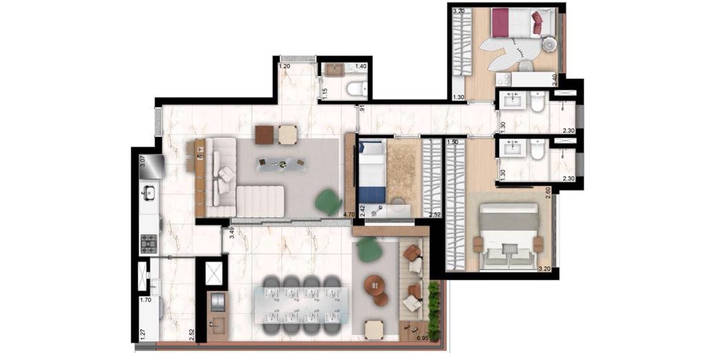 Apartamento à venda com 2 quartos, 105m² - Foto 11