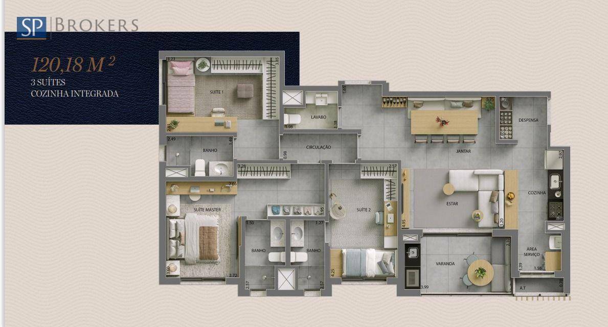 Apartamento à venda com 3 quartos, 120m² - Foto 20