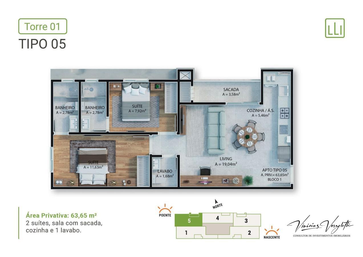 Apartamento à venda com 2 quartos, 69m² - Foto 12