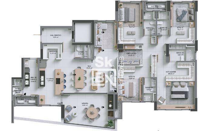 Apartamento à venda com 3 quartos, 225m² - Foto 34