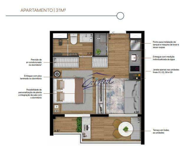 Apartamento à venda com 1 quarto, 31m² - Foto 19