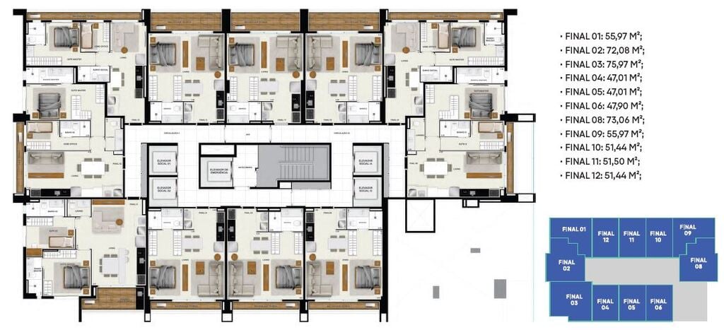 Apartamento, 1 quarto, 51 m² - Foto 43