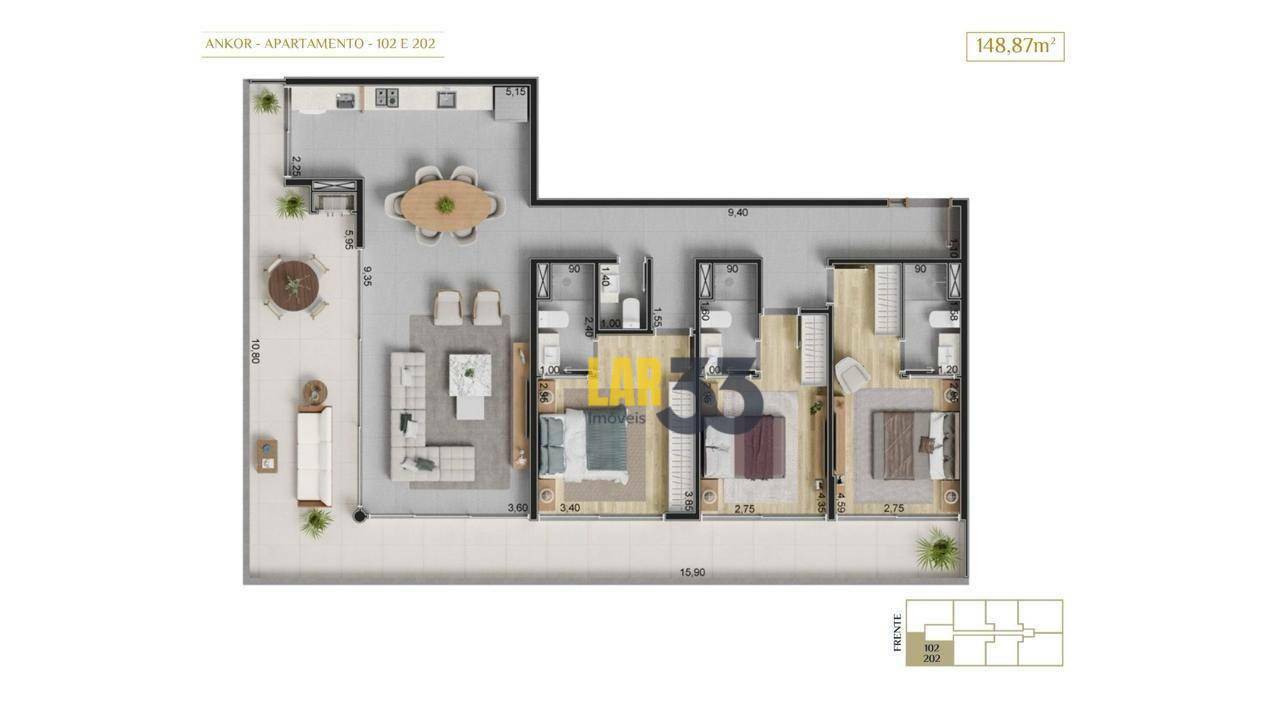 Apartamento à venda com 2 quartos, 153m² - Foto 17